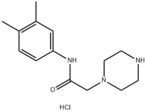 N-(3,4-二甲基苯基)-2-哌嗪-1-基乙酰胺二盐酸盐, 1186049-57-9, 结构式