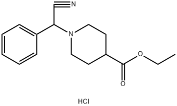 1-(Cyano-phenyl-methyl)-piperidine-4-carboxylic acid ethyl ester hydrochloride Structure