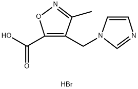 4-(1H-咪唑基-1-基甲基)-3-甲基异恶唑-5-羧酸氢溴酸盐 结构式