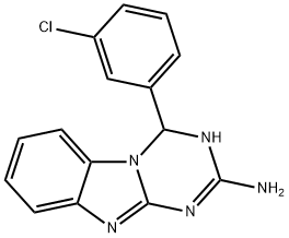4-(3-氯苯基)-1,4-二氢[1,3,5]三嗪并[1,2-A]苯并咪唑-2-胺, 380460-64-0, 结构式