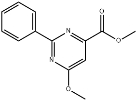 Methyl 6-methoxy-2-phenyl-4-pyrimidinecarboxylate 结构式