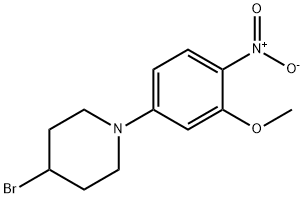 4-Bromo-1-(3-methoxy-4-nitrophenyl)piperidine Struktur