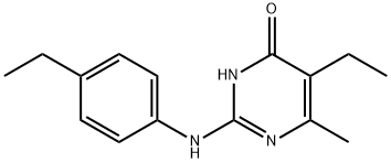 5-乙基-2-[(4-乙基苯基)氨基]-6-甲基嘧啶-4(3H)-酮, 1306739-04-7, 结构式