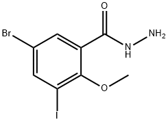 5-Bromo-3-iodo-2-methoxybenzenecarbohydrazide Structure