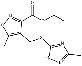 Ethyl 5-methyl-4-{[(5-methyl-4H-1,2,4-triazol-3-yl)thio]methyl}isoxazole-3-carboxylate Structure