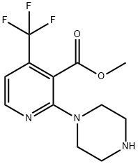 Methyl 2-piperazino-4-(trifluoromethyl)nicotinate 化学構造式