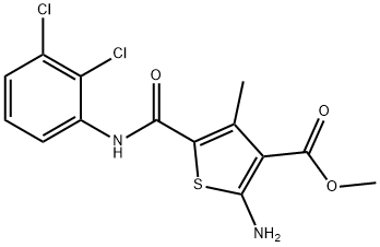 Methyl 2-amino-5-{[(2,3-dichlorophenyl)amino]-carbonyl}-4-methylthiophene-3-carboxylate Struktur