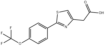 {2-[4-(Trifluoromethoxy)phenyl]-1,3-thiazol-4-yl}acetic acid Structure