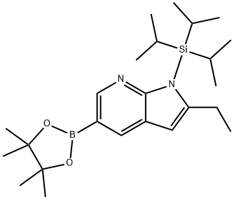2-Ethyl-5-(4,4,5,5-tetramethyl-1,3,2-dioxaborolan-2-yl)-1-(triisopropylsilyl)-1H-pyrrolo[2,3-b]pyrid, 1357387-65-5, 结构式