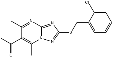 1-{2-[(2-Chlorobenzyl)thio]-5,7-dimethyl-[1,2,4]triazolo[1,5-a]pyrimidin-6-yl}ethanone Structure