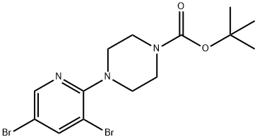 tert-Butyl 4-(3,5-dibromopyridin-2-yl)piperazine-1-carboxylate Structure