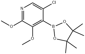 5-Chloro-2,3-dimethoxy-4-(4,4,5,5-tetramethyl-1,3,2-dioxaborolan-2-yl)pyridine,1356165-74-6,结构式
