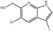 (5-Chloro-3-iodo-1H-pyrrolo[2,3-b]pyridin-6-yl)methanol Struktur
