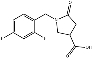 1-(2,4-二氟苄基)-5-氧代吡咯烷-3-羧酸 结构式