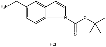 tert-Butyl 5-(aminomethyl)-1H-indole-1-carboxylate hydrochloride Struktur