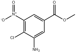 3-氨基-4-氯-5-硝基-苯甲酸甲酯 结构式