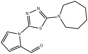 1-(5-高哌啶-1-基-1,3,4-噻二唑-2-基)-1H-吡咯-2-甲醛 结构式