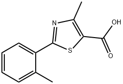 4-Methyl-2-(2-methylphenyl)-1,3-thiazole-5-carboxylic acid 化学構造式