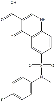 6-{[(4-Fluorophenyl)(methyl)amino]sulfonyl}-4-oxo-1,4-dihydroquinoline-3-carboxylic acid 化学構造式