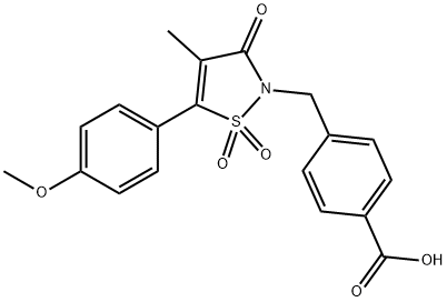 4-{[5-(4-Methoxyphenyl)-4-methyl-1,1-dioxido-3-oxoisothiazol-2(3H)-yl]methyl}benzoic acid Structure