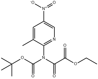 Ethyl [(tert-butoxycarbonyl)(3-methyl-5-nitropyridin-2-yl)amino](oxo)acetate Structure