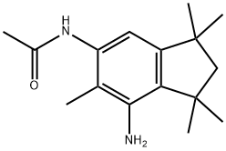 N-(7-Amino-1,1,3,3,6-pentamethyl-2,3-dihydro-1H-inden-5-yl)acetamide 化学構造式