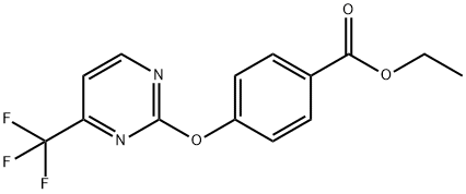 Ethyl 4-{[4-(trifluoromethyl)-pyrimidin-2-yl]oxy}benzoate 化学構造式