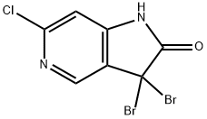 3,3-二溴-6-氯-1,3-二氢-2H-吡咯并[3,2-C]吡啶-2-酮 结构式