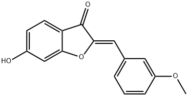 (2Z)-6-ヒドロキシ-2-(3-メトキシベンジリデン)-1-ベンゾフラン-3(2H)-オン 化学構造式