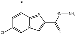 8-Bromo-6-chloroimidazo[1,2-a]pyridine-2-carbohydrazide 化学構造式