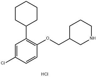 3-[(4-CHLORO-2-CYCLOHEXYLPHENOXY)METHYL]PIPERIDINE HYDROCHLORIDE Structure