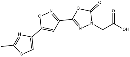 [5-[5-(2-methyl-1,3-thiazol-4-yl)isoxazol-3-yl]-2-oxo-1,3,4-oxadiazol-3(2h)-yl]acetic acid,1216542-22-1,结构式