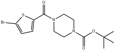tert-butyl 4-[(5-bromo-2-thienyl)carbonyl]tetrahydro-1(2H)-pyrazinecarboxylate 化学構造式