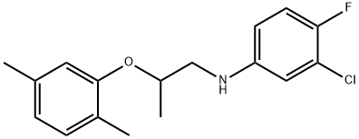 3-Chloro-N-[2-(2,5-dimethylphenoxy)propyl]-4-fluoroaniline,1040685-48-0,结构式