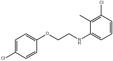 3-Chloro-N-[2-(4-chlorophenoxy)ethyl]-2-methylaniline 化学構造式