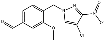 4-[(4-Chloro-3-nitro-1H-pyrazol-1-yl)methyl]-3-methoxybenzaldehyde Struktur