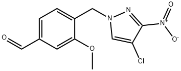 4-[(4-Chloro-3-nitro-1H-pyrazol-1-yl)methyl]-3-methoxybenzaldehyde|