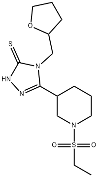 5-[1-(Ethylsulfonyl)piperidin-3-yl]-4-(tetrahydro-furan-2-ylmethyl)-4H-1,2,4-tria Structure