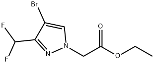 Ethyl [4-bromo-3-(difluoromethyl)-1H-pyrazol-1-yl]acetate 化学構造式
