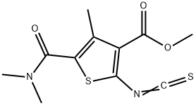 5-(二甲基氨基甲酰)-2-硫代异氰酸酯邻-4-甲基-噻吩-3-羧酸甲酯, 667436-03-5, 结构式