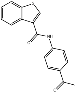 N-(4-乙酰苯基)-1-苯并噻吩-3-甲酰胺, 886629-26-1, 结构式