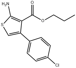 Propyl 2-amino-4-(4-chlorophenyl)thiophene-3-carboxylate 化学構造式