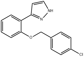 3-{2-[(4-chlorobenzyl)oxy]phenyl}-1H-pyrazole Struktur