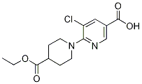 5-chloro-6-[4-(ethoxycarbonyl)piperidino]nicotinic acid,,结构式