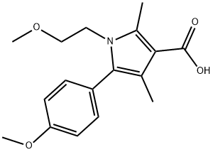 1-(2-甲氧基乙基)-5-(4-甲氧苯基)-2,4-二甲基-3-吡咯羧酸, 879329-83-6, 结构式