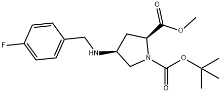 1-tert-butyl 2-methyl (2S,4S)-4-[(4-fluorobenzyl)amino]pyrrolidine-1,2-dicarboxylate Structure