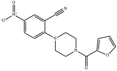 2-[4-(2-furoyl)piperazin-1-yl]-5-nitrobenzonitrile 化学構造式