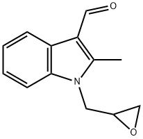 2-methyl-1-(oxiran-2-ylmethyl)-1H-indole-3-carbaldehyde 结构式