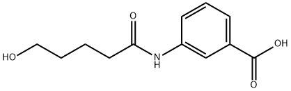 3-[(5-ヒドロキシペンタノイル)アミノ]安息香酸 化学構造式