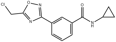 3-[5-(chloromethyl)-1,2,4-oxadiazol-3-yl]-N-cyclopropylbenzamide Struktur